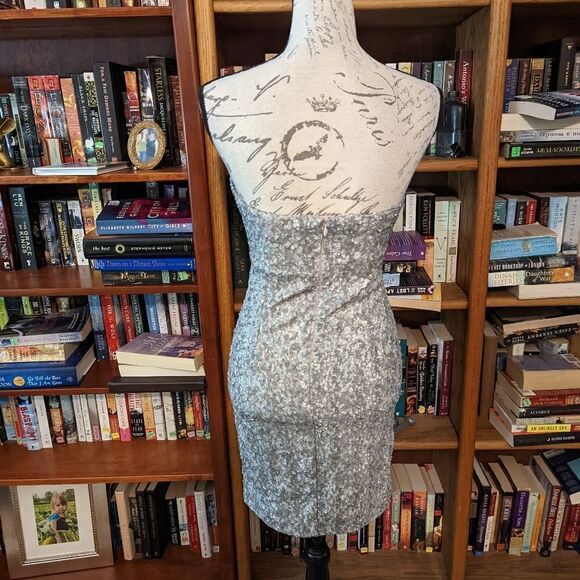 ABYSS silver sequined bodycon strapless mini dress euc sz s - Picture 2 of 5